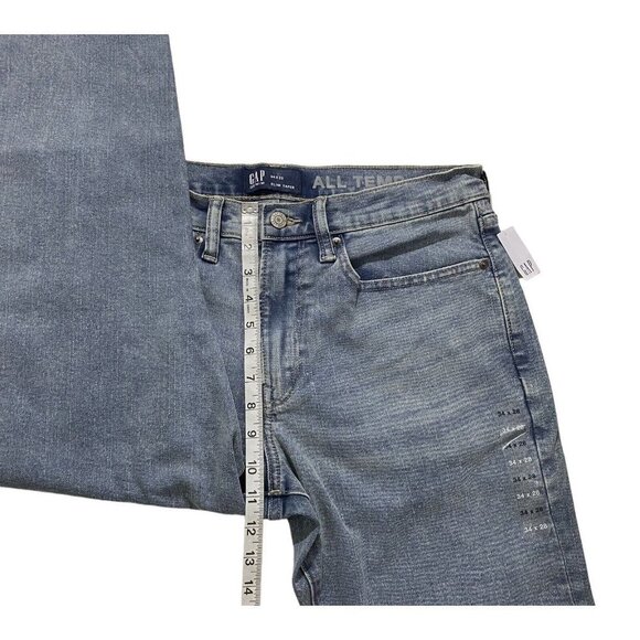Gap Flex Slim Taper Men Light Wash Jeans Sz 34 x28 NWT Stretch Whiskered Denim - Picture 8 of 13